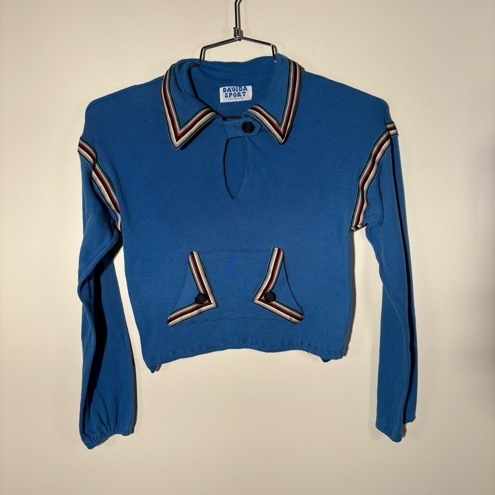 Vintage Davida Sport California Kid’s Ribbon Detail Collared Sweatshirt